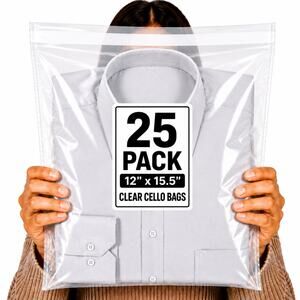 POLY MAILERS CLEAR (25 PACK) 12x15.5 SELF SEAL SHIPPING BAGS MAILING BAGS NEW
